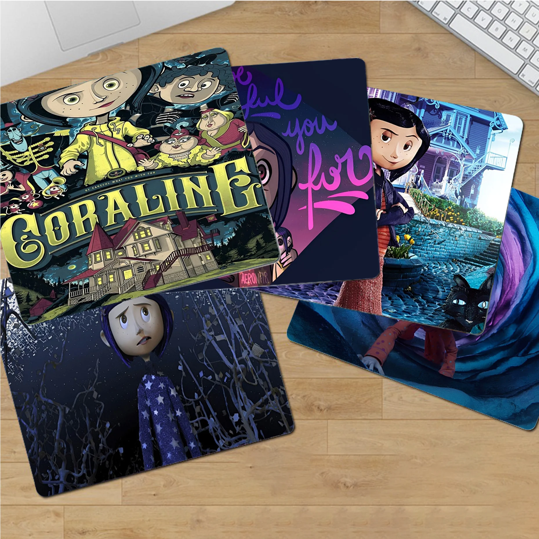 

Anime Movie C-Coraline Mousepad Small Office Computer Desk Mat Table Keyboard Big Mouse Pad Laptop Cushion Deskpad Home Decor