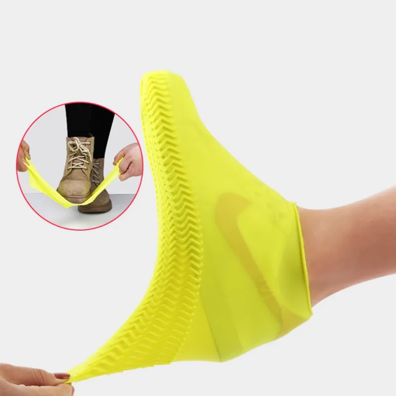 Shoe Covers Rain Shoe Covers Rain Shoe Protector 1 Pair Waterproof Rain Shoes Cover Reusable Rain Footwear Protector Slip-Resistant Rubber Boots For Woman Shoes Accessories