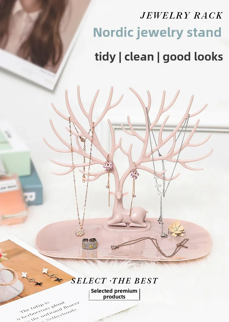 Description Picture 2 of itemFawn jewelry rack antlers bird tree earrings jewelry display rack earring rack bracelet jewelry storage box jewelry rack
