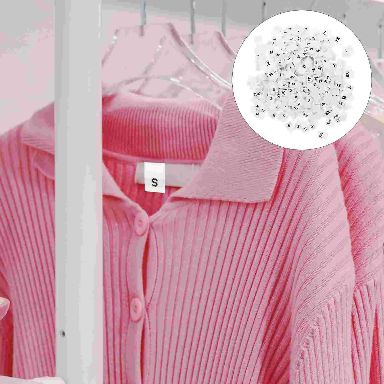 

500 PCS Stickers Clothing Size Labels to Weave Garments Clothes White Folded Child