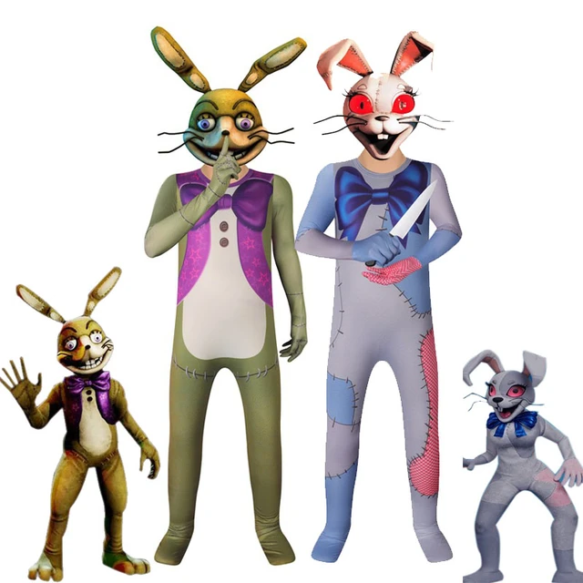 Crianças trajes de halloween anime sundrop fnaf sol palhaço coelho