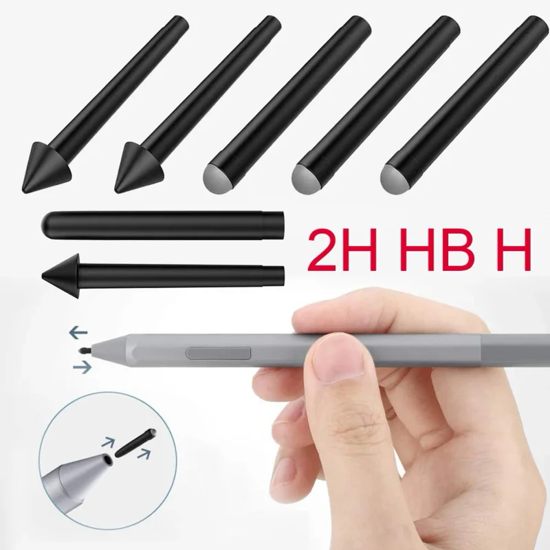 3/5 Pz Penna Ad Alta Sensibilità Pennino Di Ricambio Durevole Stilo Punta Della Penna Hb 2H H Per Microsoft Surface Pro 7 6 5 4 Libro/Studio/Go 1 2