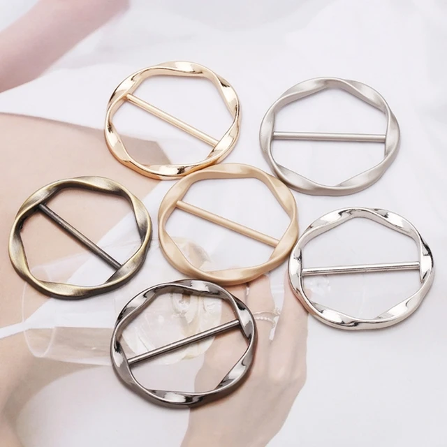 Silk Scarf Ring Clip T-Shirt Tie Wrap Holder Brooch Women Scarves Clasp  Waist Buckle Fashion