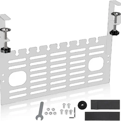 Under Desk Cable Management Organizer with Clamp Clips (WHITE)