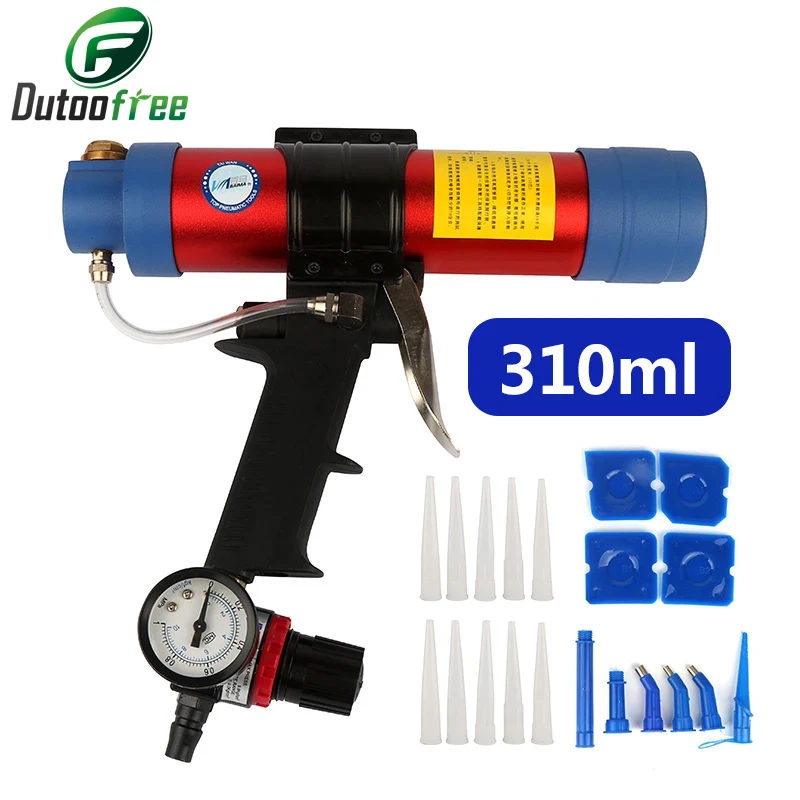 Caulking Gun 310ML Air Caulking Gun/Pneumatic Cartridge Dispenser Silicon Sealant Applicator Glass Gluing Tool Construction