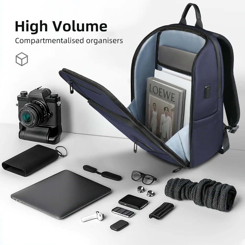 HcanKcan Men's Business Backpack Waterproof 15.6 inch Laptop Bag For Men Travel Spacious Backpack Commuting Work School Daypack