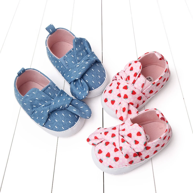 Baby shoes soft cotton sole for baby girls prewalking spring and summer slip-on