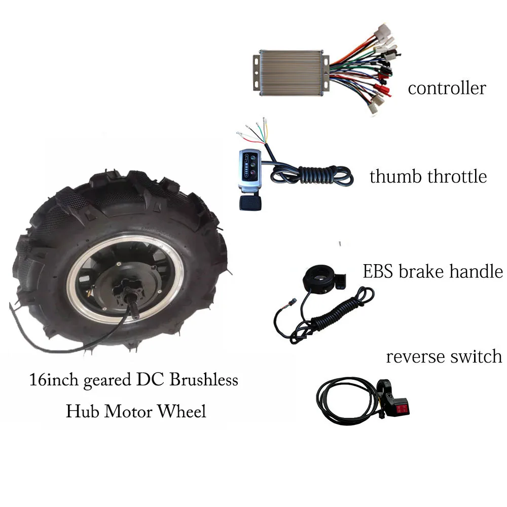 6km/h 100N.m Garden Wheelbarrow Motor Kits 36V/48V 1000W Garden Electric Barrow Hub Motor Conversion Kits Cart Parts