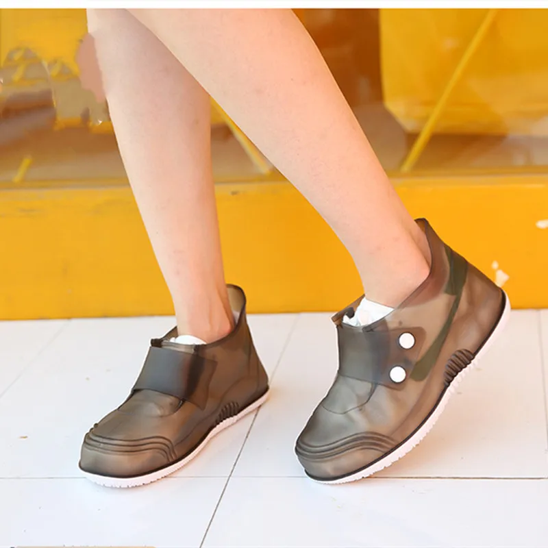 Non-slip Wear-resistant Thick Waterproof Shoe Cover Rain Boot Cover with Waterproof Layer For Men Women Reusable PVC Shoe Cover