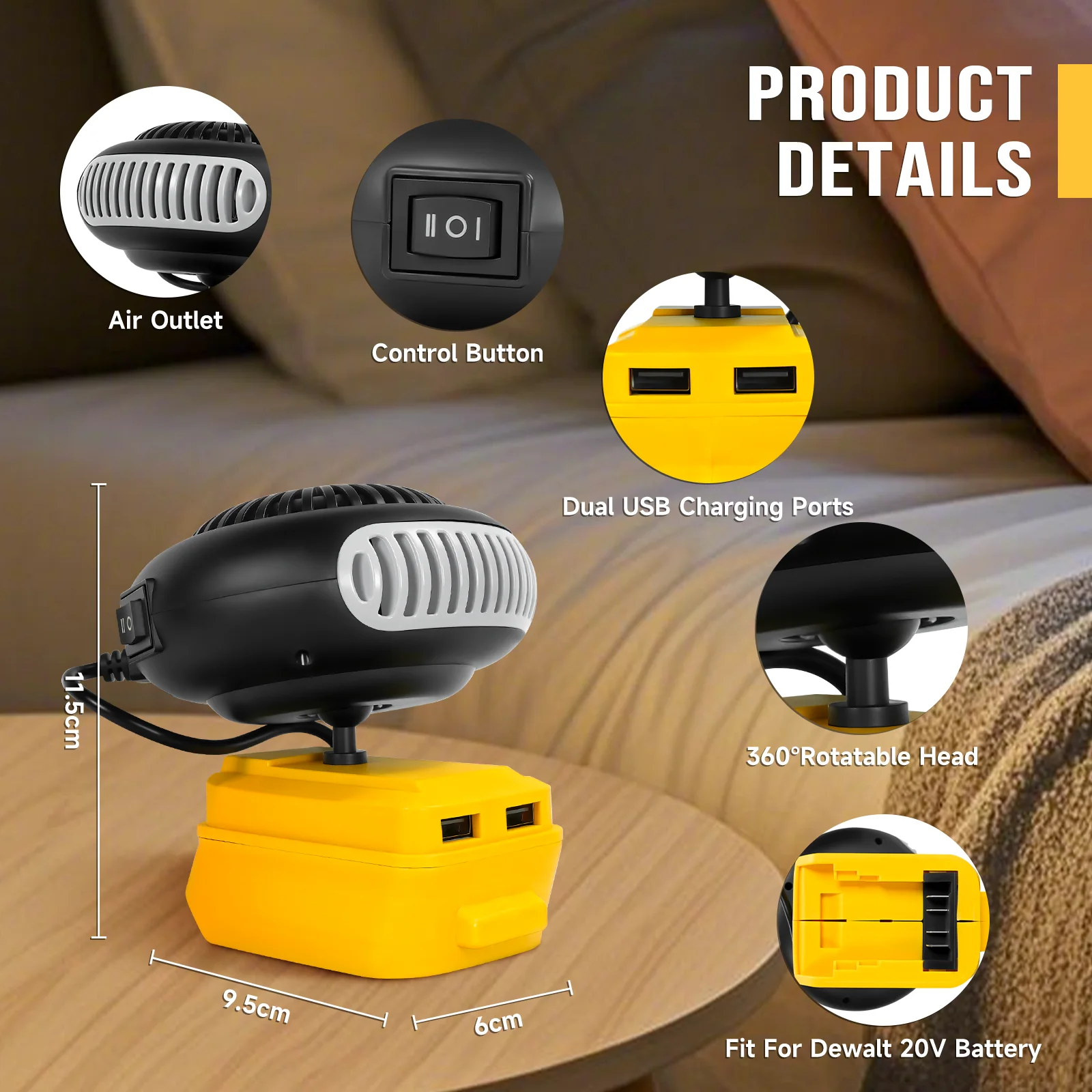 Portable Warm Air Blower Car Heater Cordless Car Defroster Windshield Heater Fas