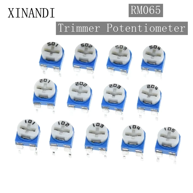 20pcs RM065 RM-065 100 200 500 1K 2K 5K 10K 20K 50K 100K 200K 500K 1M ohm Trimpot Trimmer Potentiometer variable resistor