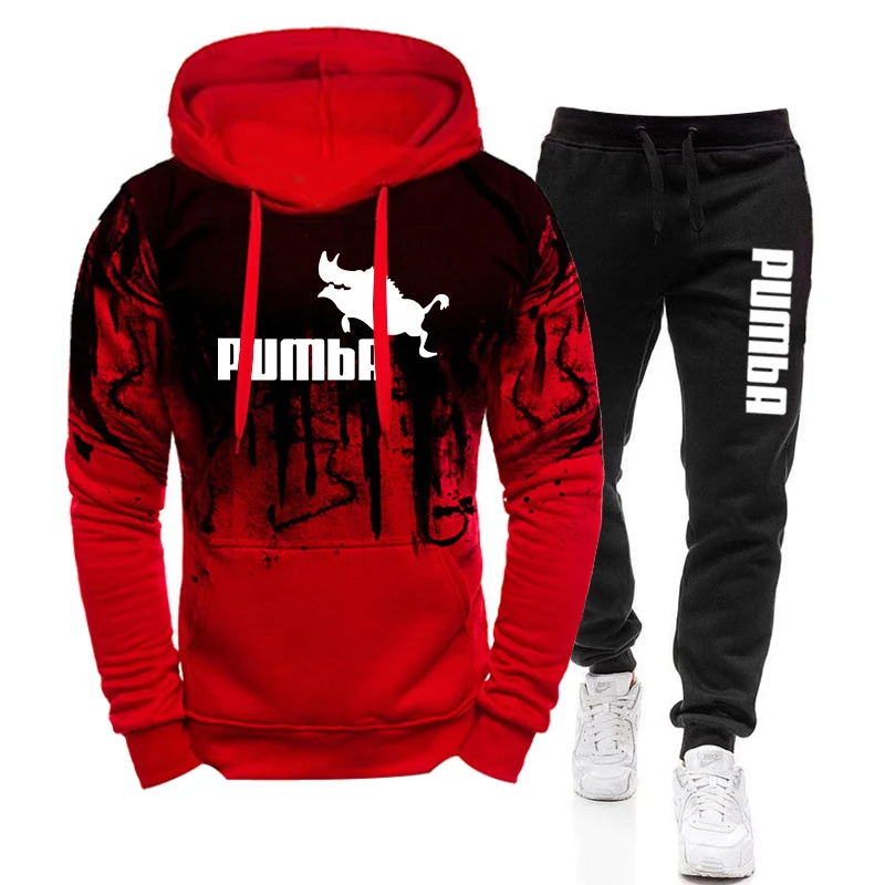 Mens Tracksuit Hoodies Black Sweatpants High Quality Casual Sports