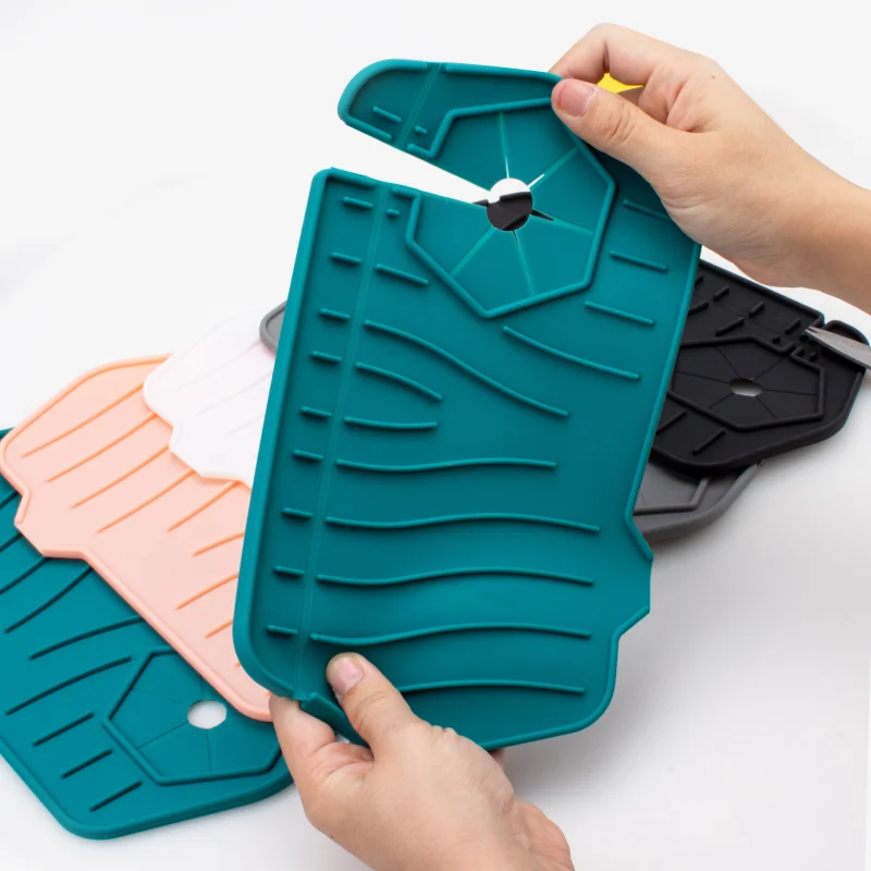 Faucet Mat Silicone Kitchen Sink Pad Kitchen Faucet Pad Double Sided Use Bathroom Countertop Protector Quick Dry Tray