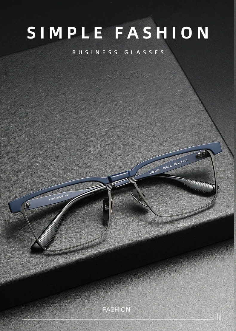 CLLOIO New Pure Titanium Anti Blue Light Reading Glasses Men Acetate Square Myopia Glasses Hyperopia Prescription Eyewear DTX137