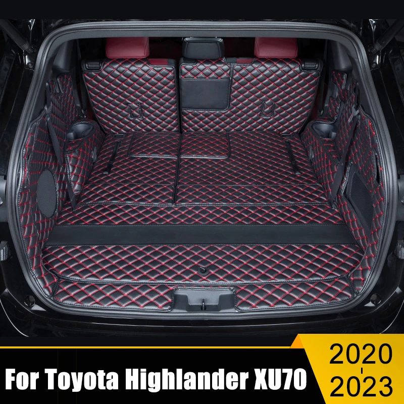 

Leather Car Trunk Mats For Toyota Highlander XU70 Kluger 2020 2021 2022 2023 Cargo Liner Trunk Tray Accessories Boot Pad Cover