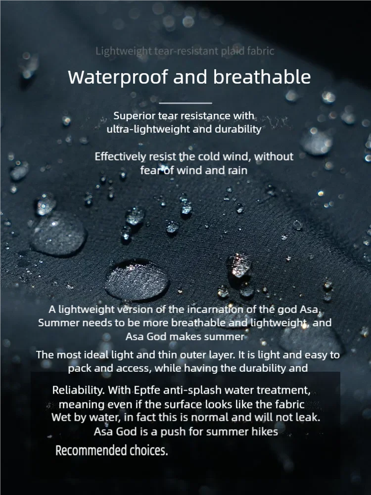 Grey customer outside spring Summer lightweight men's and women's waterproof breathable pressure rubber hooded  hiking  jacket 2