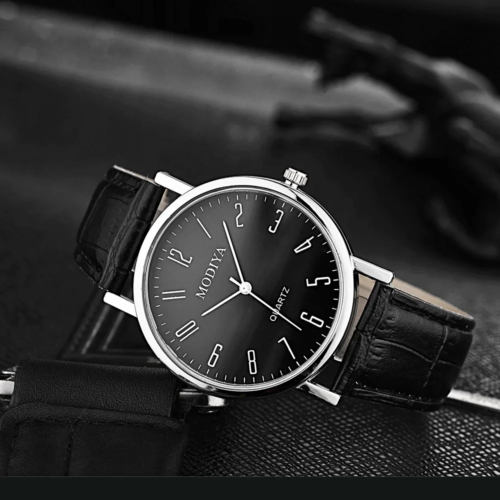 

New Men Watch Numbers Scale Dial Watches Leather Band Quartz Wristwatch Women Man Female Clock Relogio Mujer Hot Gifts