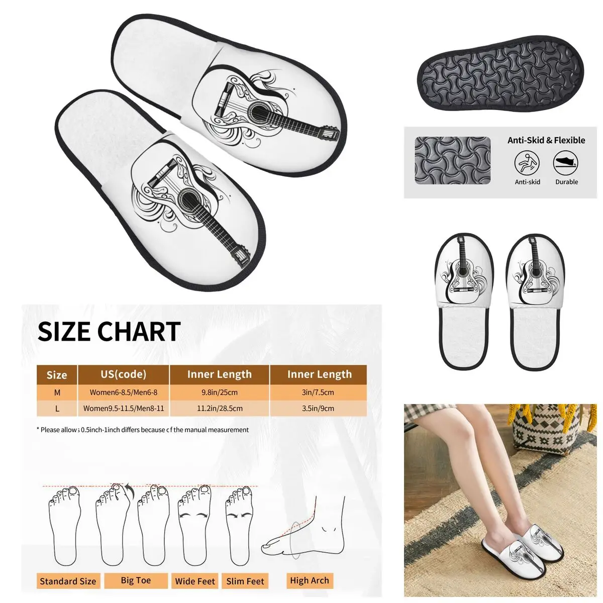 

Electric Guitar Violin Music Men Women Furry slippers,fashion pantoufle homme Home slippers