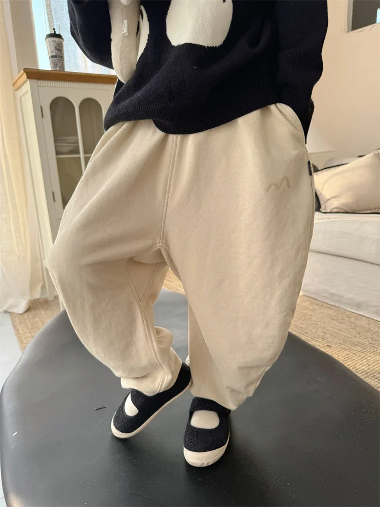 

2024 Spring New Children Loose Trousers Boys Girls Solid Harem Pants Baby Sweatpants Kids Versatile Casual Pants Toddler Clothes