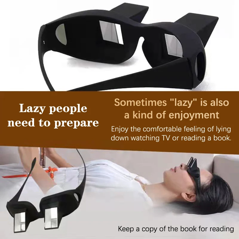 Creative Lazy Eyeglasses Lazy Reading Glasses Prismatic Horizontal Glasses Lying Down Bed Reading Watching HD Readers