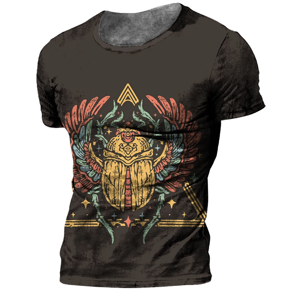 

Ancient Egyptian Harajuku 3D Printed Men's T-shirt Retro Personalized Street Clothing New Breathable Short Sleeve Round Neck Top