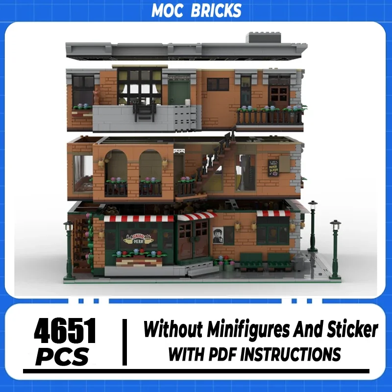 

Конструктор Moc, центральный Перк и друзья, модель квартиры, технология, конструктор «сделай сам», сборка, модульный город, уличный вид, игрушка для