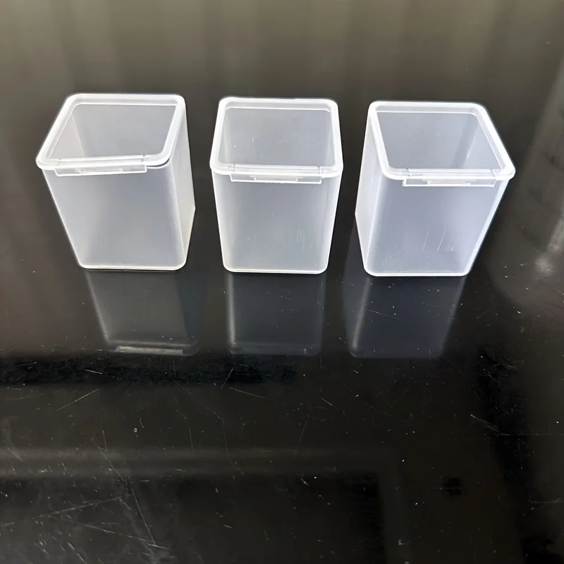 Pack of Clear Plastic Storage Boxes with Hinged Lids – Lightweight and Stackable for Home and Office Organization