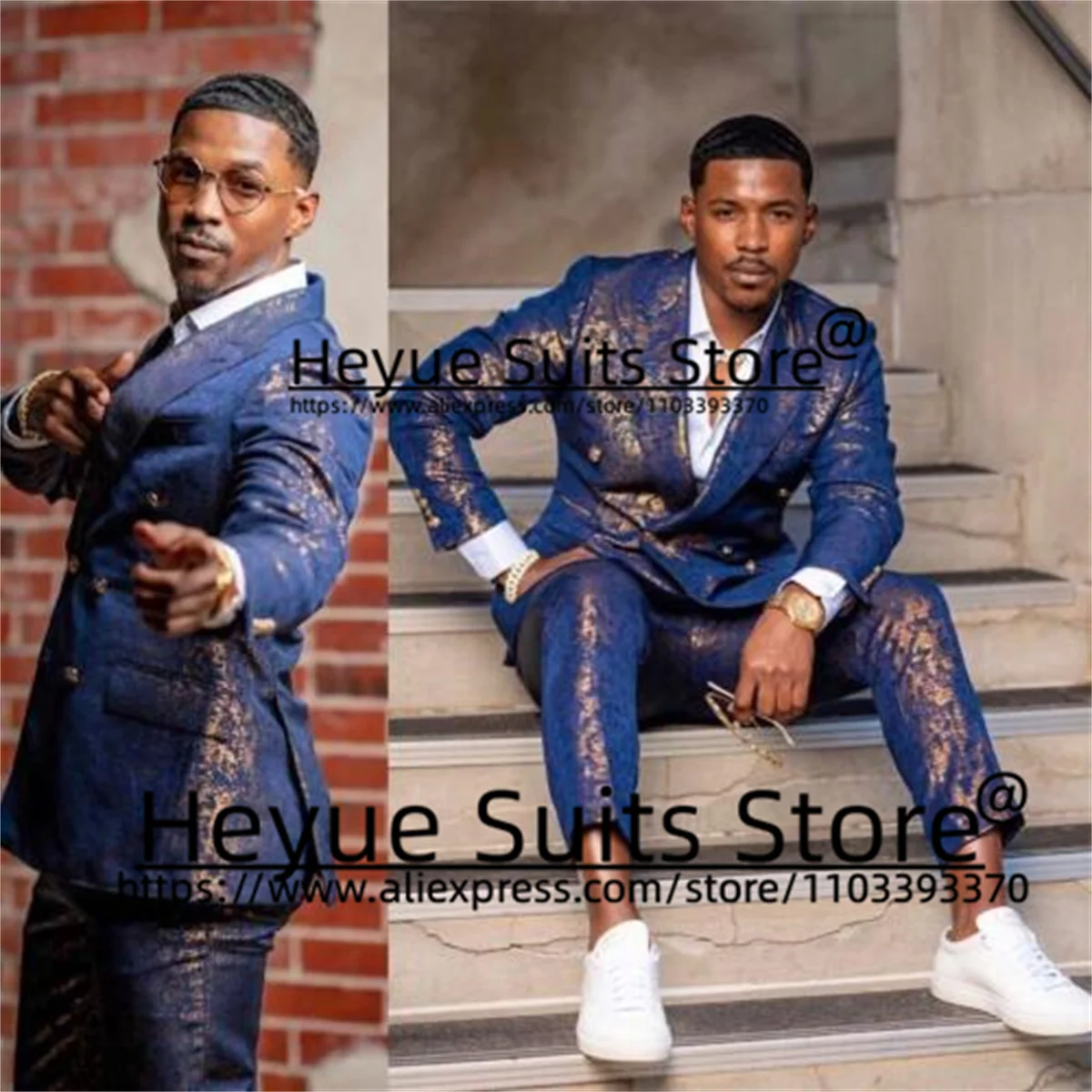 High-end Jacquard pattern Wedding Suits For Men Slim Fit Groom Formal Tuxedos Double-breasted 2PCS Sets traje de hombre elegante