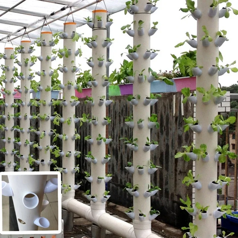 DIY Hydroponic Vertical Tower Plant Pots 50pcs Indoor Gardening