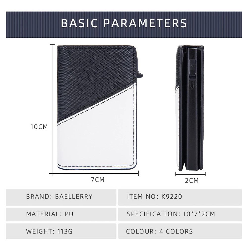 One-Touch Slide Out Card Wallet - RFId Blocking Leather Hybrid Auto Pop Tech for Men