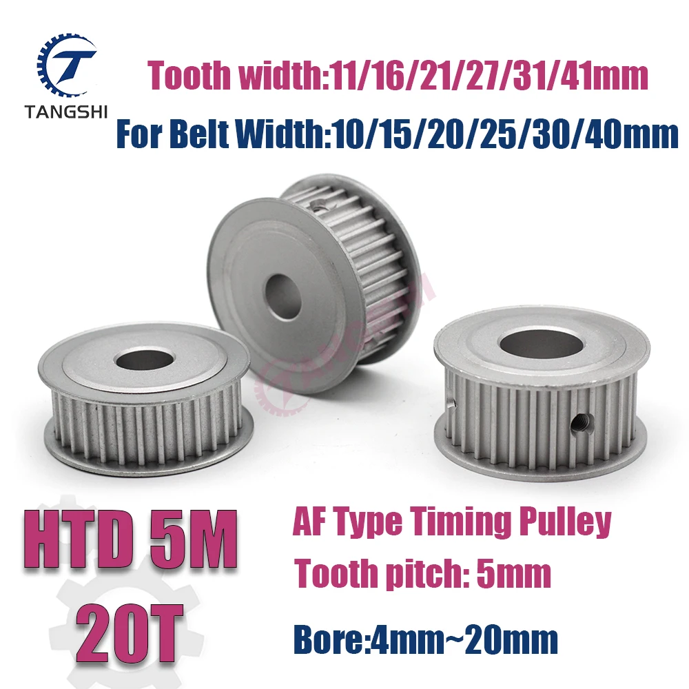HTD 5M 20 Tooth Synchronous Timing Pulley Bore 4mm to 20mm Width 10/15/20/25/30/40mm Belt 5M-20 Teeth
