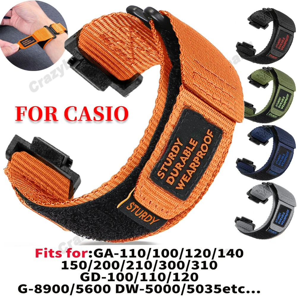 สายนาฬิกาไนลอนนุ่ม ปรับได้ สำหรับ Casio GA-110/GA-2100/GD100/G8900/GW-M5610/GLS-8900