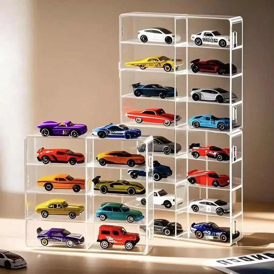 2/5 pz 1:64 scala modello di auto Display Box Holder custodia protettiva trasparente scatola di immagazzinaggio copertura antipolvere in PVC  26
