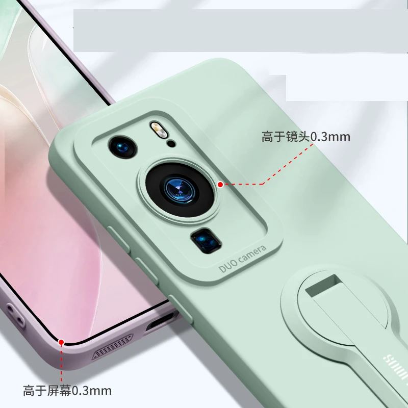 Silicone Phone Case with Camera Protection and Holder - Soft Cover