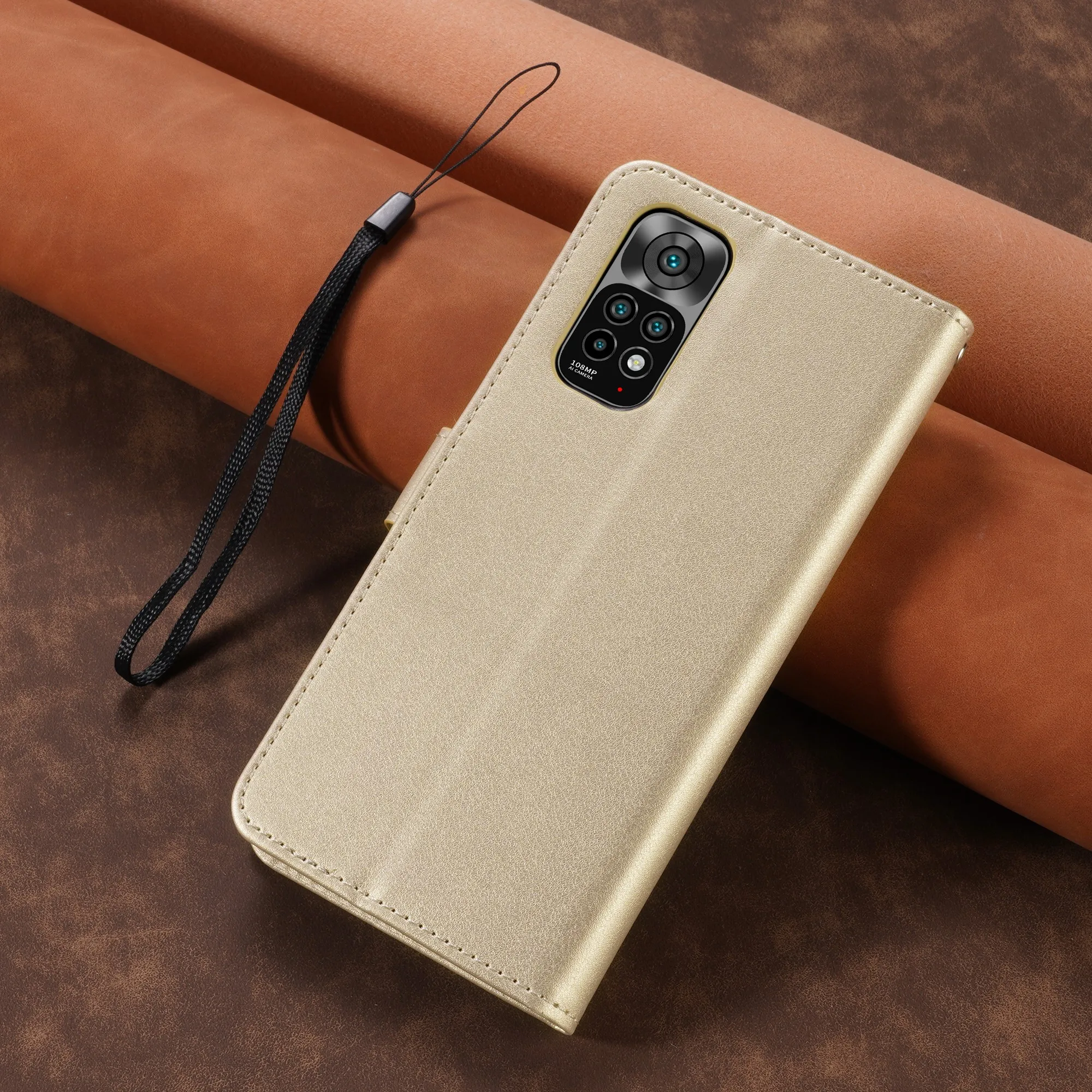 Кожаный чехол-бумажник с откидной крышкой для Xiaomi Redmi Note 13, 12 ...