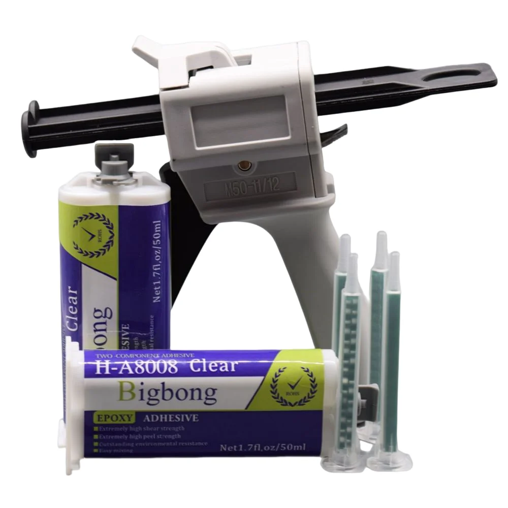 Transparente Epoxy Adesivos Glue Gun Pistola de Calafetagem Manual Bico de Mistura Estática ab Glue 1:1 50ml Pcs Pcs