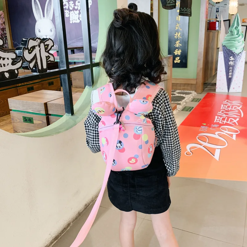 

New Canvas Backpack Children's Anti-lost Schoolbag Cartoon Cute Boys Girls Bags Fashion Personality Reduce the Burden of Travel