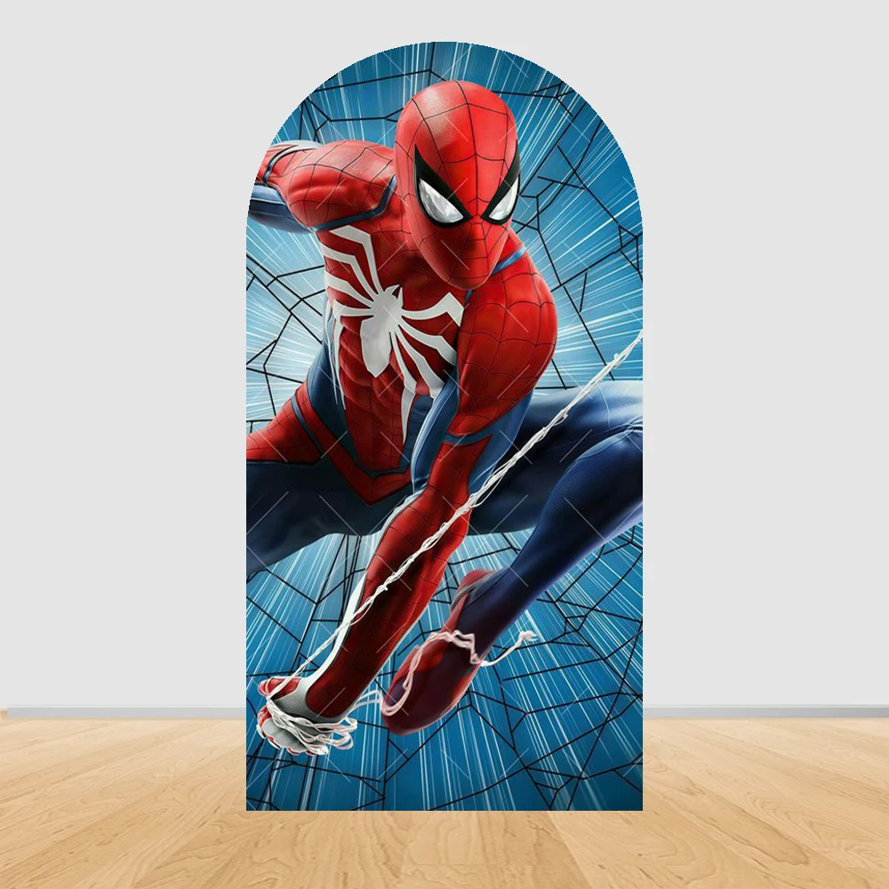 Toile De Fond Ronde Spiderman Pour Anniversaire Enfant - Déco Fête, Photo, Personnalisable, Neuve