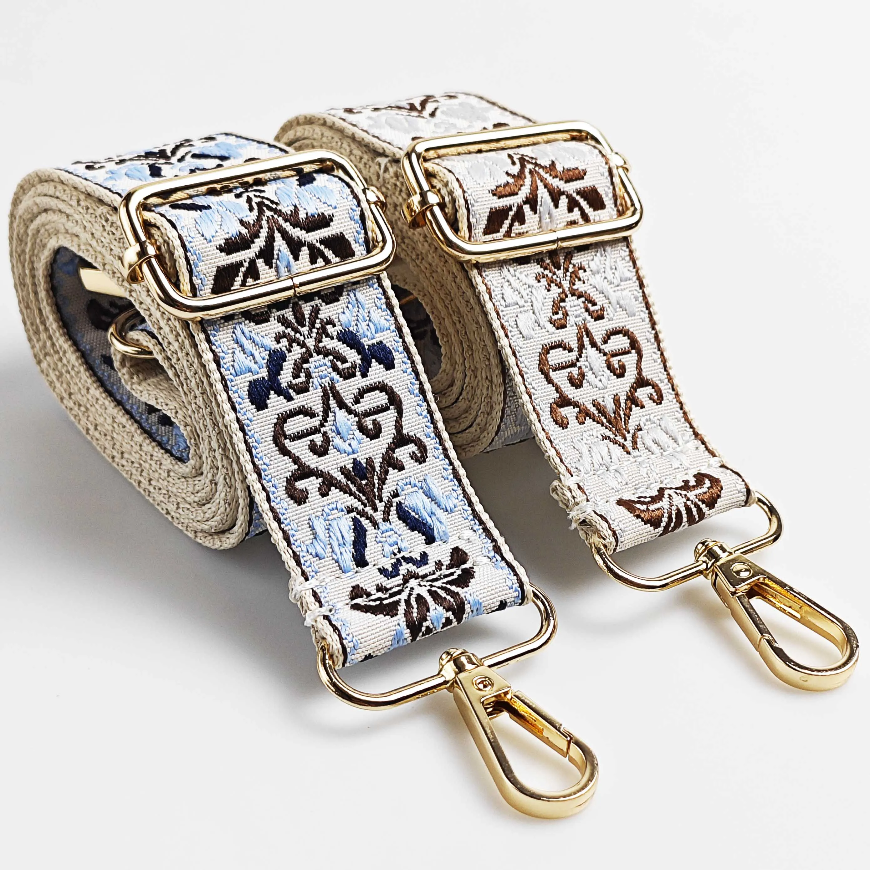 รูปสินค้า กระเป๋าถือสายคล้องไหล่ ลายดอกไม้ Jacquard 1.5 นิ้ว สวยหรู