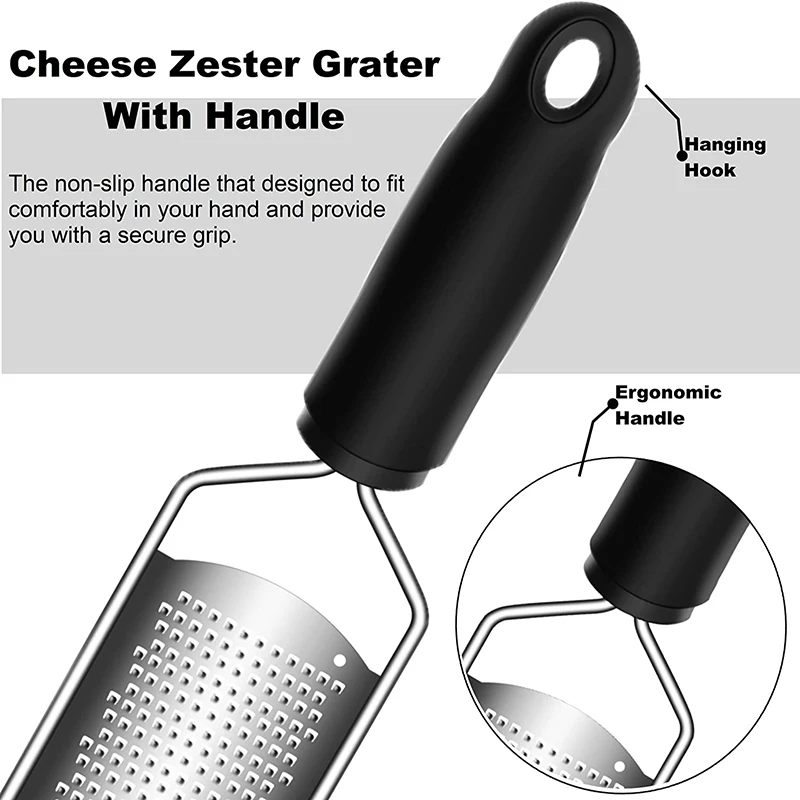 Mainstays Stainless Steel Dual-Section Flat Cheese Grater, Gray 