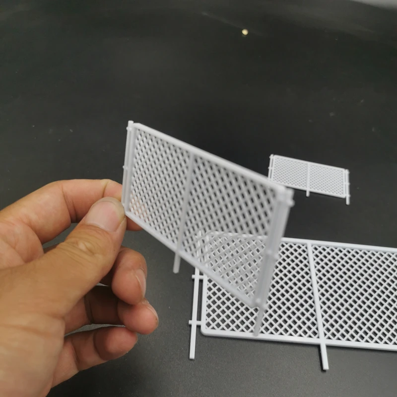 Mini Scale 1/35 1/64 1/87  Diy Sand Table Scene Fence Rails Model ABS Isolation Net For Railway Landscape Layout Diorama Kits 5
