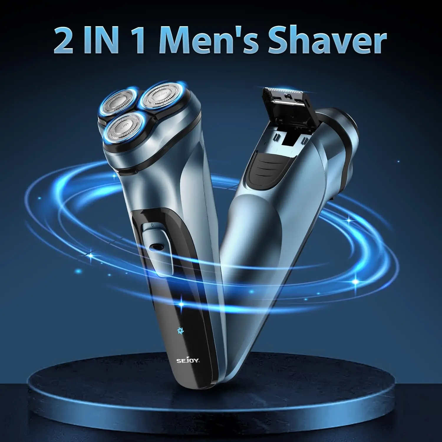 Sejoy 3D Rotary Electric Shaver for Men Advanced Dry Wet Pop-up Trimmer Rechargeable Perfect Fathers Day Gift for Dad, Husband 6