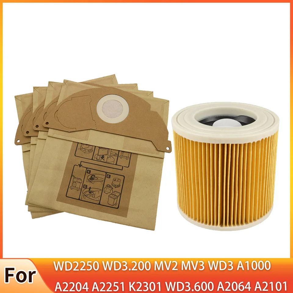 Set di 10 sacchetti per Kärcher WD2 MV2 WD2250 A2004 A2054 aspirapolvere, sacchetti per la polvere di ricambio Kit 6.904-322.0 | Leroy Merlin