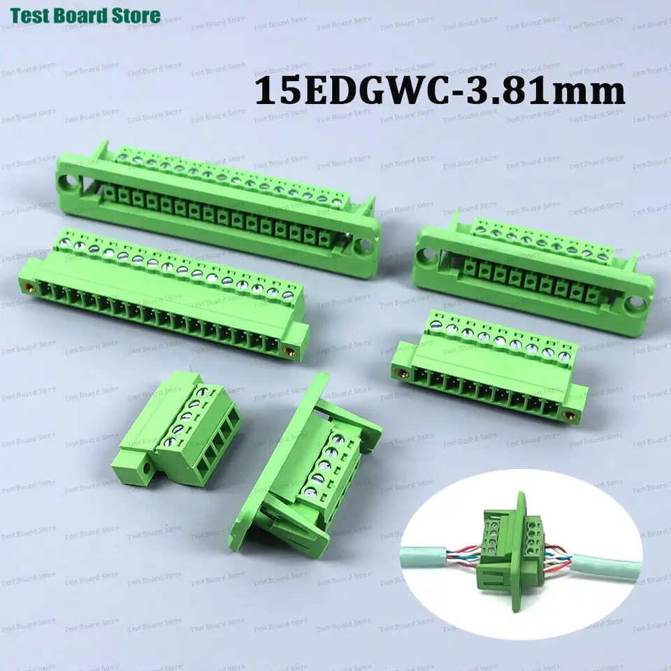 1Set 15EDGWC Pitch 3.81mm 2P/3P/4P/5P/6P/7P/8P/9P/10P/12P/16P/24P Pluggable Terminal Block Connector image 3