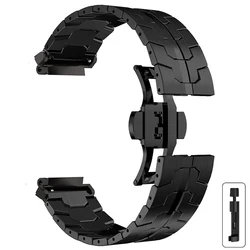 Luxucy Stainless Steel Watch Strap - Premium Metal Band Accessory - Amazfit T - Rex 2 (Black - T)