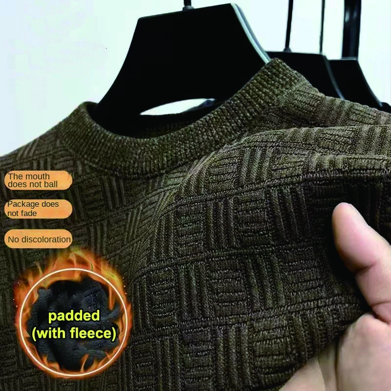 Men's Casual Sweater Thickened Knitted Pullover Male Autumn and Winter Warm Top Knitwear 4XL turtleneck sweater basic sweater jacquard sweater
