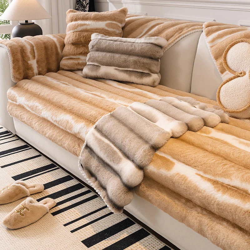 

New Winter Plush Sofa Cover Non-slip Sofa Mat Thicken Warm Soft Sofa Towel Universal Couch Cushion for Living Room Home Decor