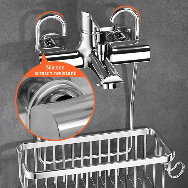 Contenitore Portaoggetti Per Doccia - Senza Fori, Con Gancio Regolabile Cromato - Foto 8