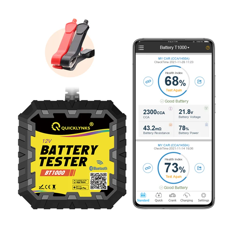 Portable Auto Tool Car Battery Tester 12V Load Battery Condition Analyzer Auto Tester Car Diagnostic Tool BT1000
