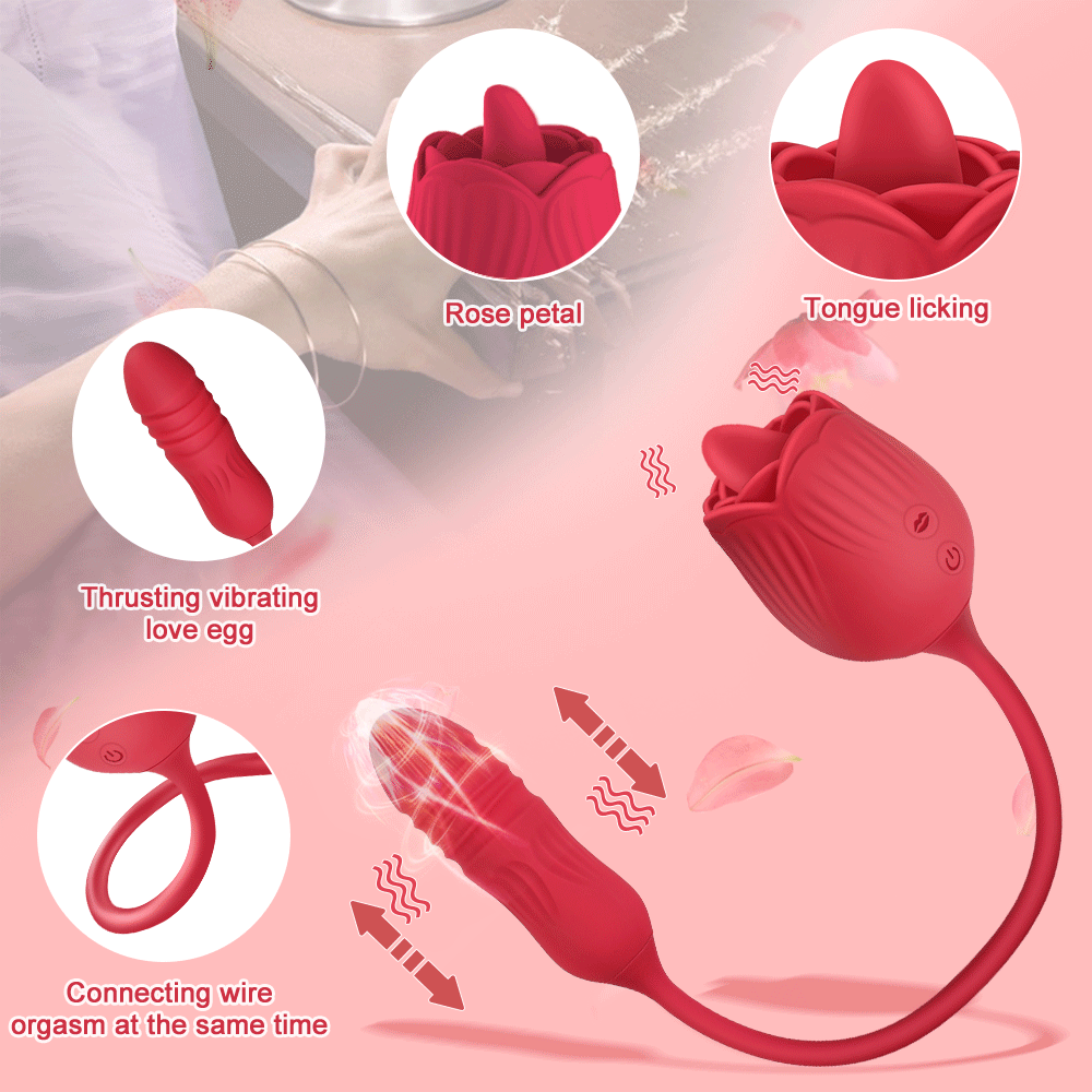 Rose Shape Vagina Sucking Vibrator Intimate Good Nipple Sucker Oral Licking Clitoris Stimulation Powerful Sex Toys for Women